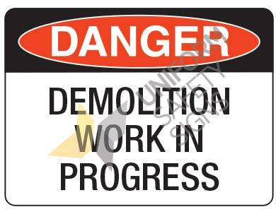 223L DEMOLITION WORK IN PROGRESS SIGN Polypropylene 600x450mm