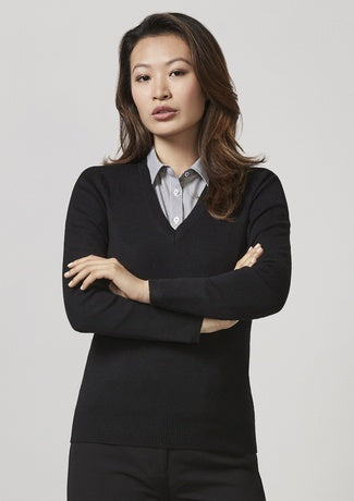 BIZ COLLECTION Womens V-Neck Knit Pullover LP3506