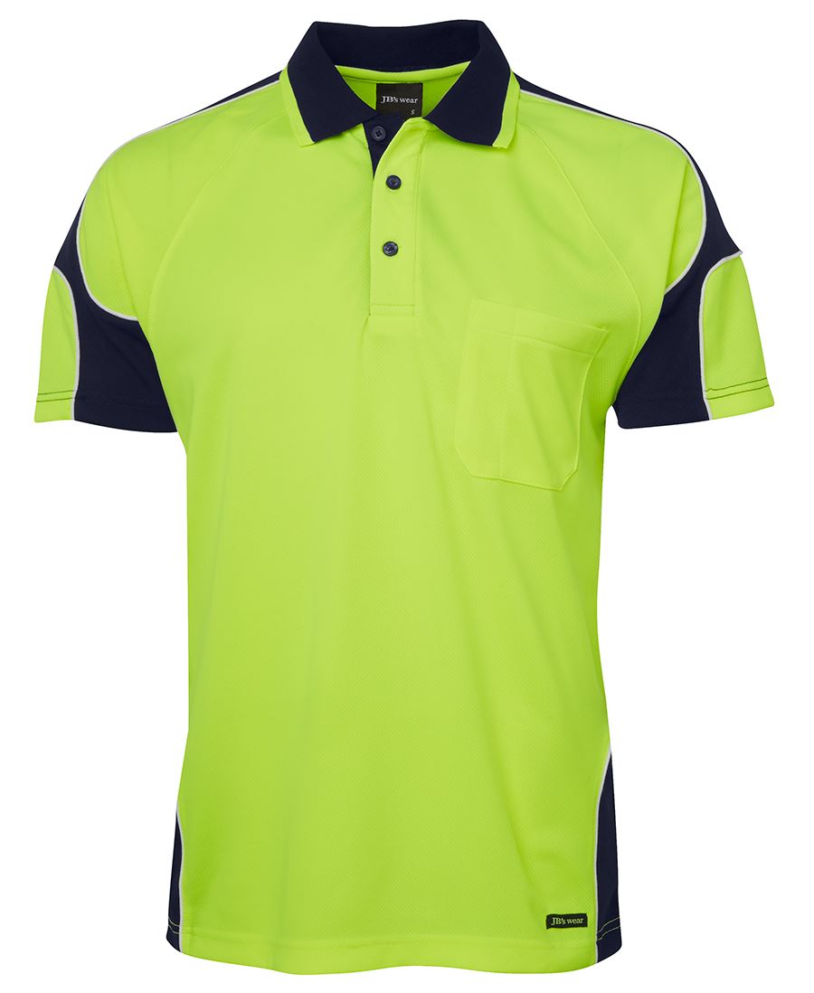 6AP4S JB&#39;S HI-VIS SHORT SLEEVE POLO SHIRT - ON THE GO SAFETY &amp; WORKWEAR