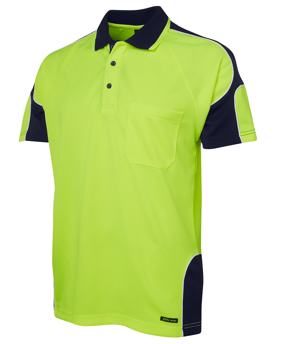 6AP4S JB'S HI-VIS SHORT SLEEVE POLO SHIRT - ON THE GO SAFETY & WORKWEAR
