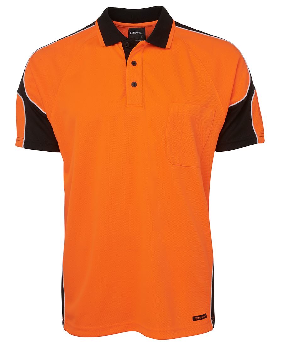6AP4S JB&#39;S HI-VIS SHORT SLEEVE POLO SHIRT - ON THE GO SAFETY &amp; WORKWEAR