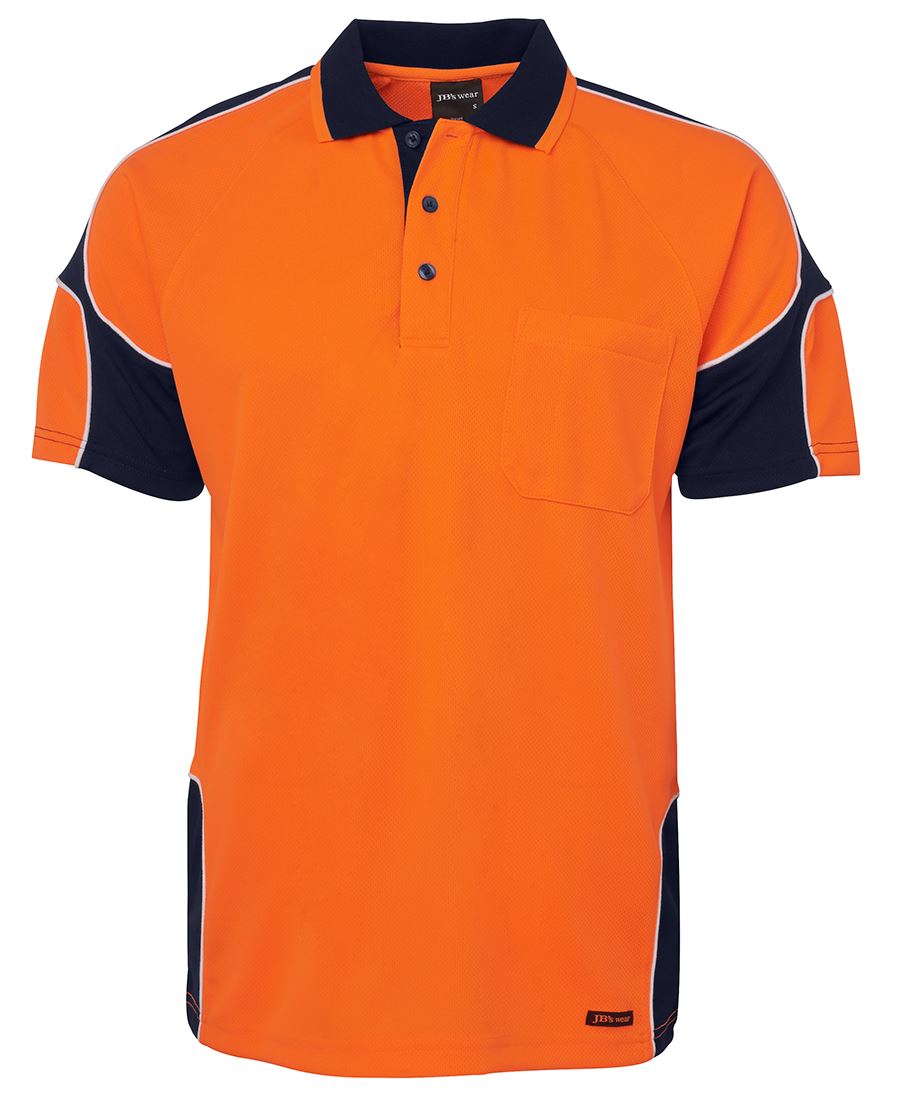 6AP4S JB&#39;S HI-VIS SHORT SLEEVE POLO SHIRT - ON THE GO SAFETY &amp; WORKWEAR