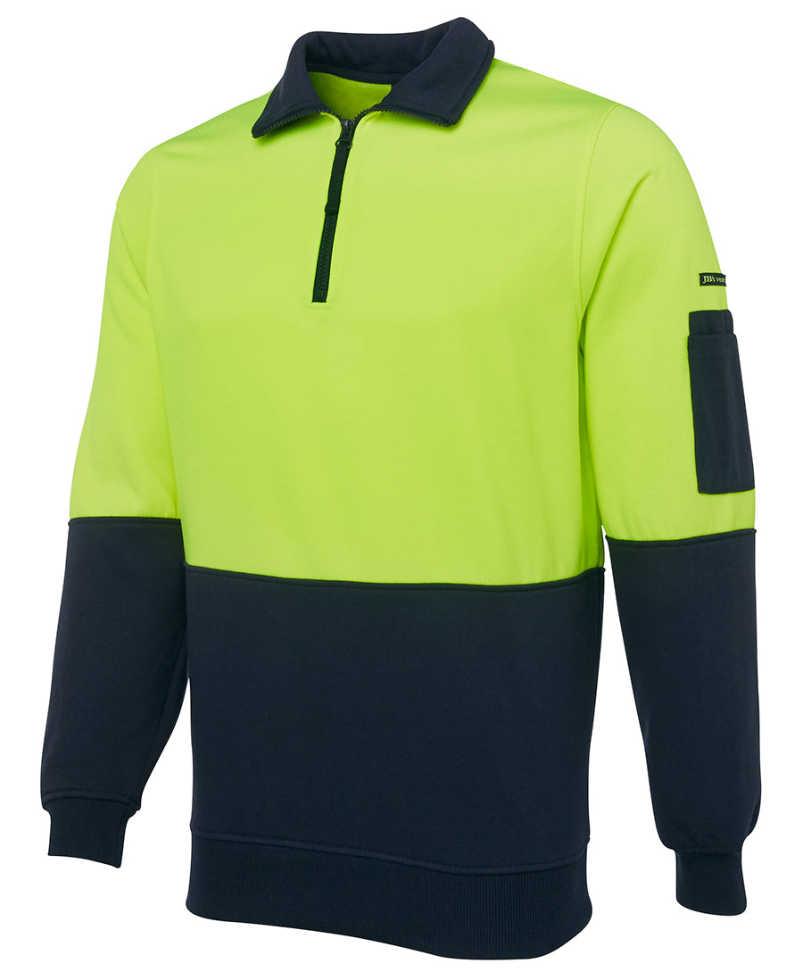 6HVFH JB'S HI VIS ½ ZIP FLEECY - ON THE GO SAFETY & WORKWEAR