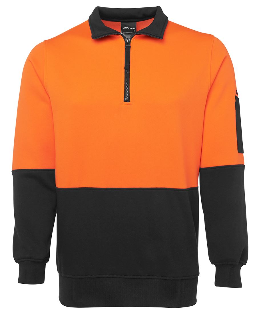 6HVFH JB&#39;S HI VIS ½ ZIP FLEECY - ON THE GO SAFETY &amp; WORKWEAR