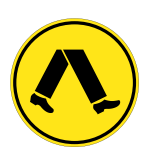 R3-1A PEDESTRIAN LEGS WALKING - ALUMINIUM - CLASS 1 -YELLOW SIGN