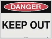 DANGER KEEP OUT POLY SIGN 600x450mm DKOUT6045