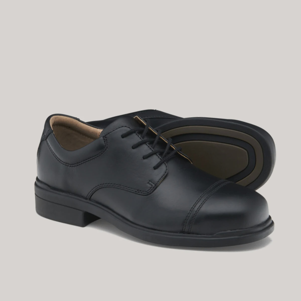 BLUNDSTONE Classic Black Leather Lace-Up Safety Shoe 785