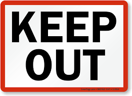 PKOUT6045 KEEP OUT METAL SIGN 600x450mm