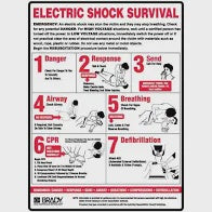 ELECTRIC SHOCK SURVIVAL GUIDE METAL SIGN 600x450mm