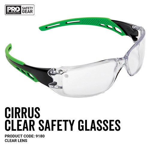 PRO Cirrus Green Arm Safety Glasses