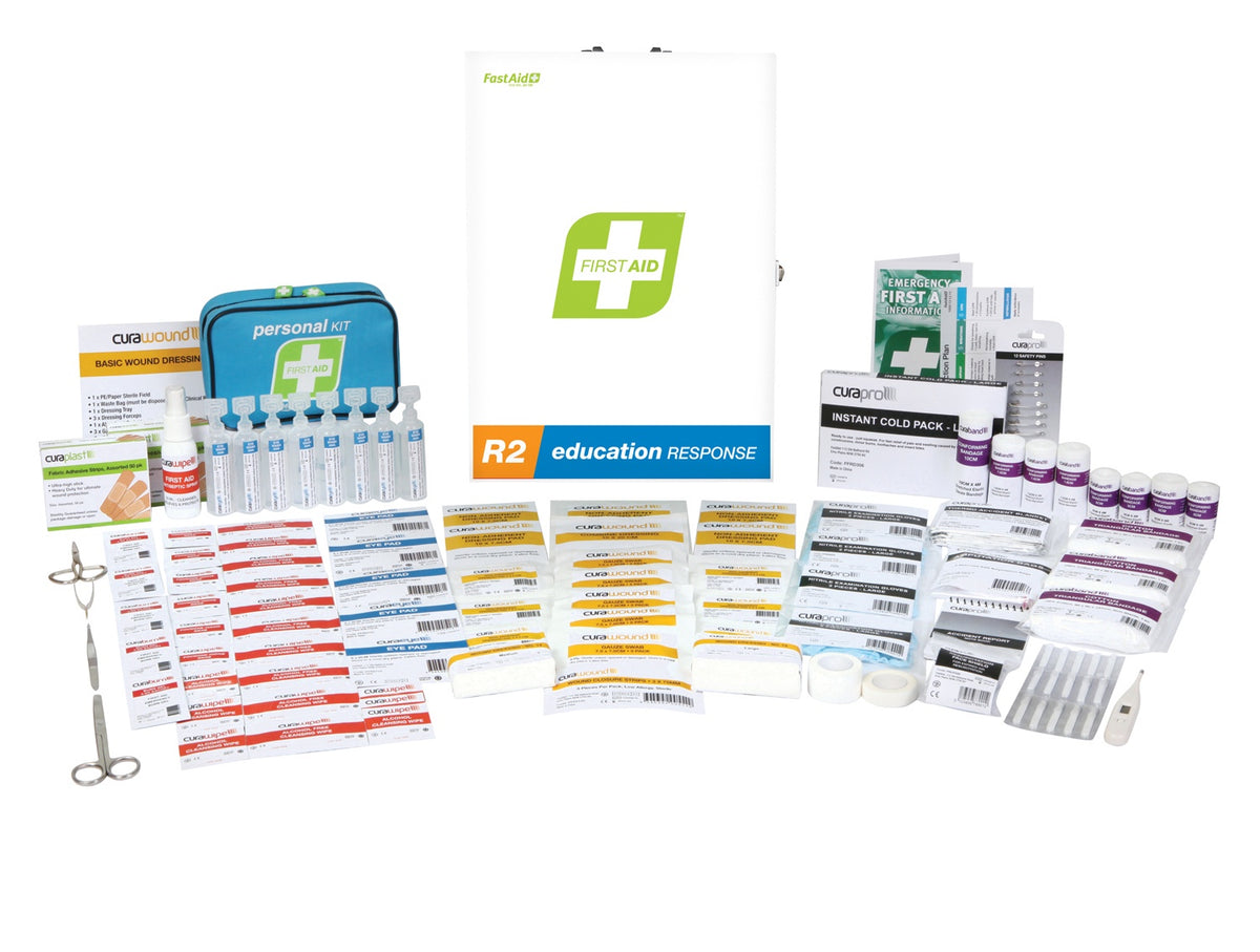 FAR2L10 FIRST AID KIT, R2, EDUCATION RESPONSE KIT, METAL WALL MOUNT