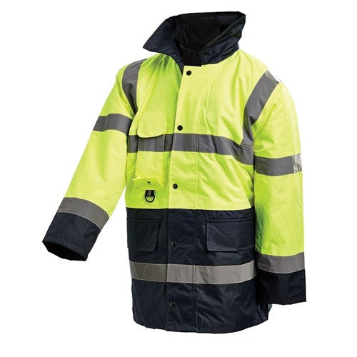 WORK IT Hi-Vis 2 Tone 3/4 Length Wet Weather Taped Jacket 3002