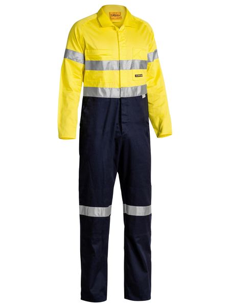 BC6719TW BISLEY 2 TONE HI VIS LIGHTWEIGHT COVERALLS 3M REFLECTIVE TAPE - ON THE GO SAFETY & WORKWEAR