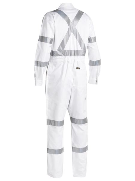 BC6806T BISLEY 3M TAPED WHITE DRILL COVERALL - ON THE GO SAFETY &amp; WORKWEAR