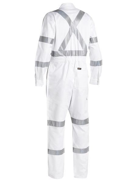 BC6806T BISLEY 3M TAPED WHITE DRILL COVERALL - ON THE GO SAFETY & WORKWEAR