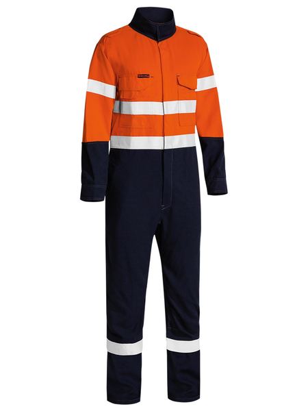 BC8186T BISLEY TENCATE TECASAFE PLUS 580 TAPED TWO TONE HI VIS LIGHTWEIGHT FR NON VENTED ENGINEERED COVERALL - ON THE GO SAFETY &amp; WORKWEAR