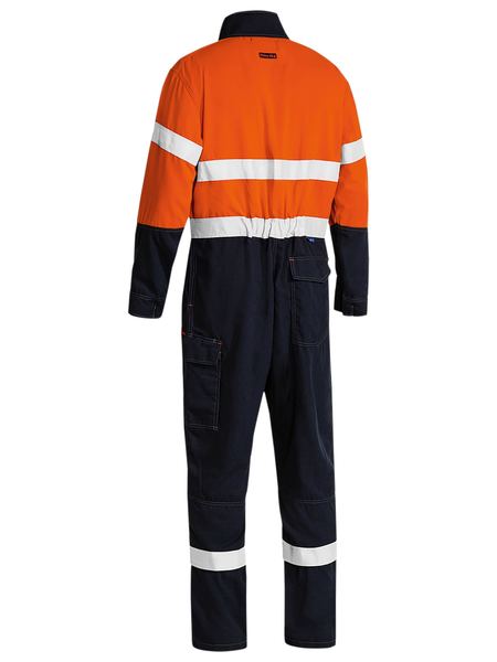 BC8186T BISLEY TENCATE TECASAFE PLUS 580 TAPED TWO TONE HI VIS LIGHTWEIGHT FR NON VENTED ENGINEERED COVERALL - ON THE GO SAFETY & WORKWEAR