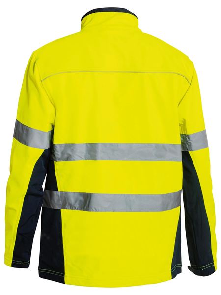 BJ6059T BISLEY HI-VIS TAPED SOFT SHELL JACKET - ON THE GO SAFETY &amp; WORKWEAR