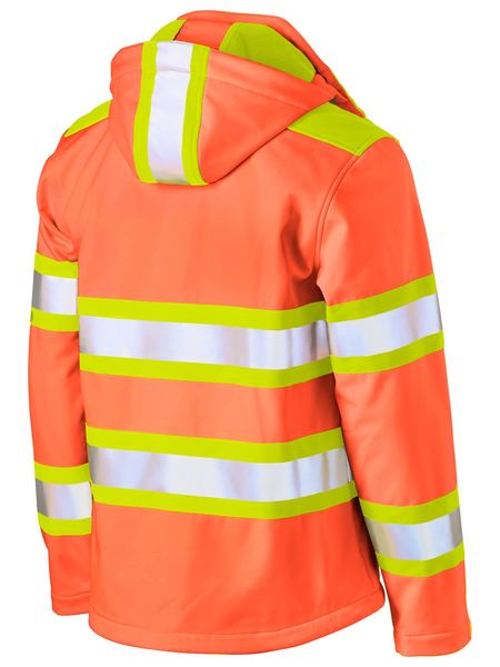 BJ6222T BISLEY TAPED DOUBLE HI VIS SOFTSHELL JACKET - ON THE GO SAFETY &amp; WORKWEAR