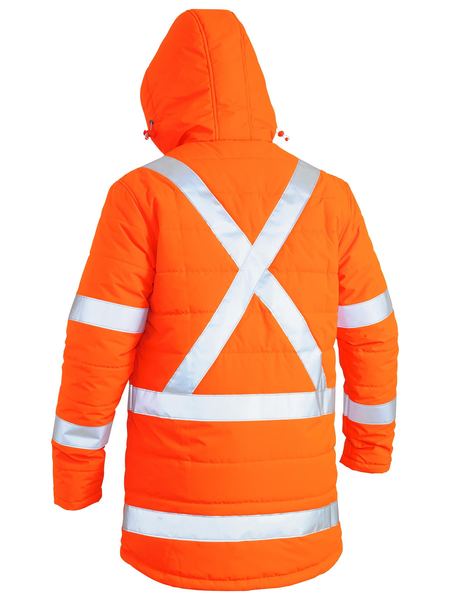 BJ6379XT BISLEY TTMC-W X TAPED HI VIS PUFFER JACKET - ON THE GO SAFETY &amp; WORKWEAR