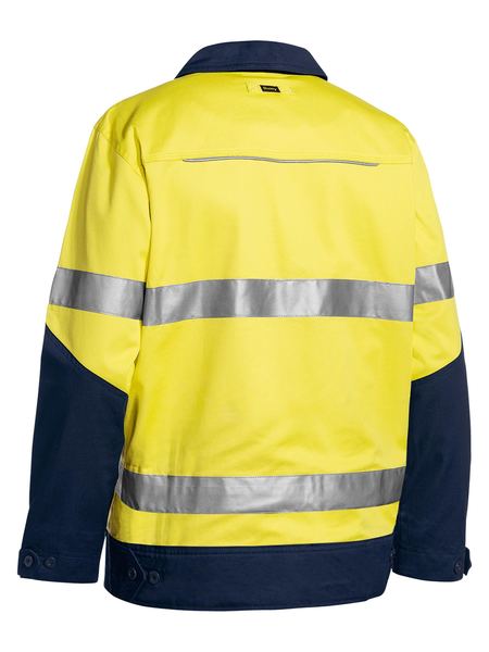 BJ6917T BISLEY 3M TAPED TWO TONE HI VIS LIQUID REPELLENT COTTON DRILL JACKET - ON THE GO SAFETY & WORKWEAR