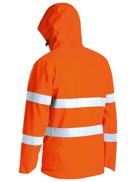 BJ6927T BISLEY TAPED HI VIS LIGHTWEIGHT RIPSTOP RAIN JACKET - ON THE GO SAFETY &amp; WORKWEAR