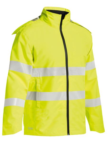 BJ6927T BISLEY TAPED HI VIS LIGHTWEIGHT RIPSTOP RAIN JACKET - ON THE GO SAFETY & WORKWEAR