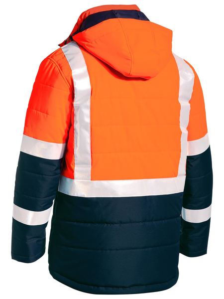 BJ6929HT BISLEY TAPED TWO TONE HI VIS PUFFER JACKET - ON THE GO SAFETY &amp; WORKWEAR