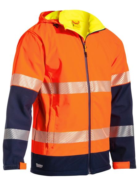 BJ6934T BISLEY TAPED TWO TONE HI VIS RIPSTOP SOFTSHELL JACKET - ON THE GO SAFETY &amp; WORKWEAR