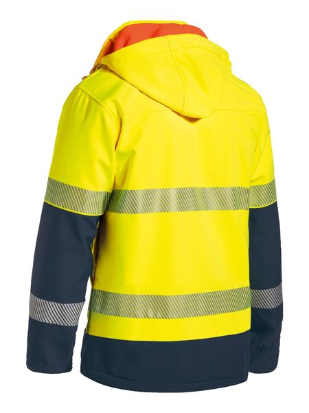 BJ6934T BISLEY TAPED TWO TONE HI VIS RIPSTOP SOFTSHELL JACKET - ON THE GO SAFETY & WORKWEAR