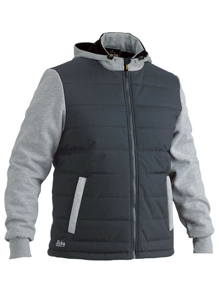 BJ6944 BISLEY FLEX & MOVE CONTRAST PUFFER FLEECE HOODIE - ON THE GO SAFETY & WORKWEAR