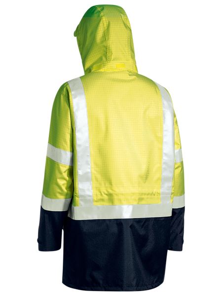 BJ6963T BISLEY 3M TAPED TWO TONE HI VIS ANTI STATIC WET WEATHER JACKET - ON THE GO SAFETY & WORKWEAR