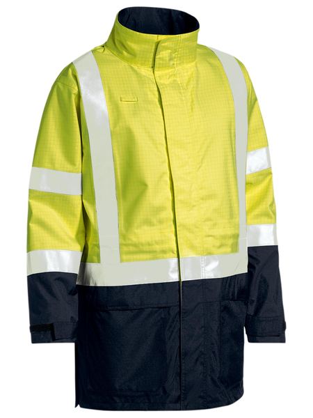 BJ6963T BISLEY 3M TAPED TWO TONE HI VIS ANTI STATIC WET WEATHER JACKET - ON THE GO SAFETY & WORKWEAR