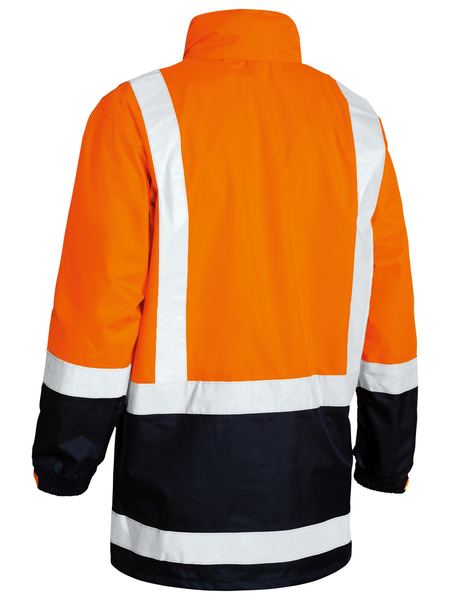 BJ6966T BISLEY TWO TONE TAPED HI VIS RAIN SHELL JACKET - ON THE GO SAFETY &amp; WORKWEAR