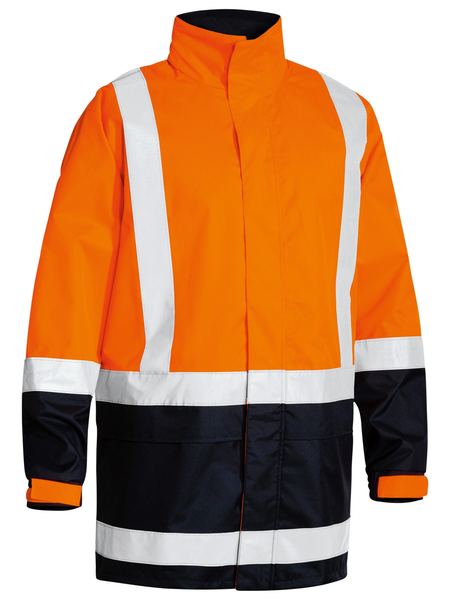 BJ6966T BISLEY TWO TONE TAPED HI VIS RAIN SHELL JACKET - ON THE GO SAFETY &amp; WORKWEAR