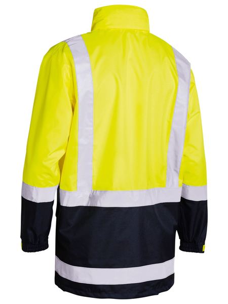 BJ6966T BISLEY TWO TONE TAPED HI VIS RAIN SHELL JACKET - ON THE GO SAFETY &amp; WORKWEAR