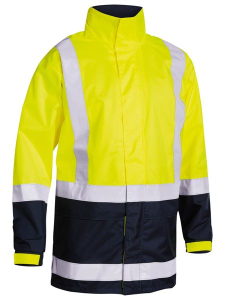 BJ6966T BISLEY TWO TONE TAPED HI VIS RAIN SHELL JACKET - ON THE GO SAFETY & WORKWEAR