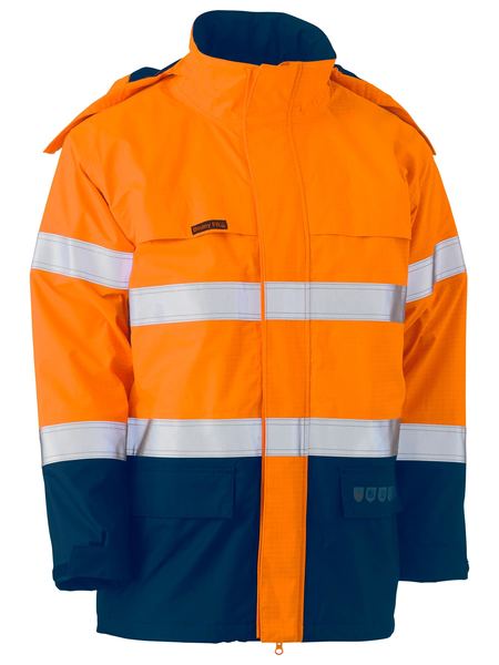 BJ8110T BISLEY TAPED TWO TONE HI VIS FR WET WEATHER SHELL JACKET - ON THE GO SAFETY &amp; WORKWEAR