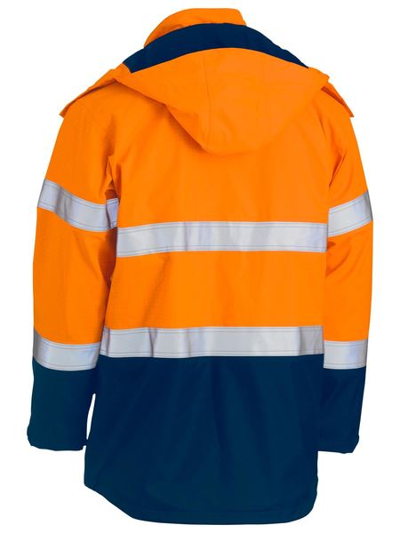 BJ8110T BISLEY TAPED TWO TONE HI VIS FR WET WEATHER SHELL JACKET - ON THE GO SAFETY &amp; WORKWEAR