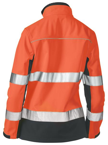 BISLEY Ladies Taped Two Tone Hi Vis Soft Shell Jacket BJL6059T