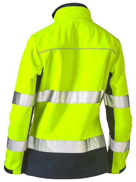 BISLEY Ladies Taped Two Tone Hi Vis Soft Shell Jacket BJL6059T