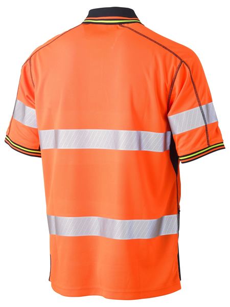BK1219T BISLEY TAPED TWO TONE HI VIS POLYESTER MESH SHORT SLEEVE POLO SHIRT - ON THE GO SAFETY & WORKWEAR