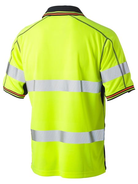 BK1219T BISLEY TAPED TWO TONE HI VIS POLYESTER MESH SHORT SLEEVE POLO SHIRT - ON THE GO SAFETY &amp; WORKWEAR