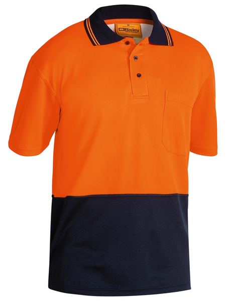 BK1234 BISLEY 2 TONE HI VIS POLO SHIRT - SHORT SLEEVE - ON THE GO SAFETY &amp; WORKWEAR
