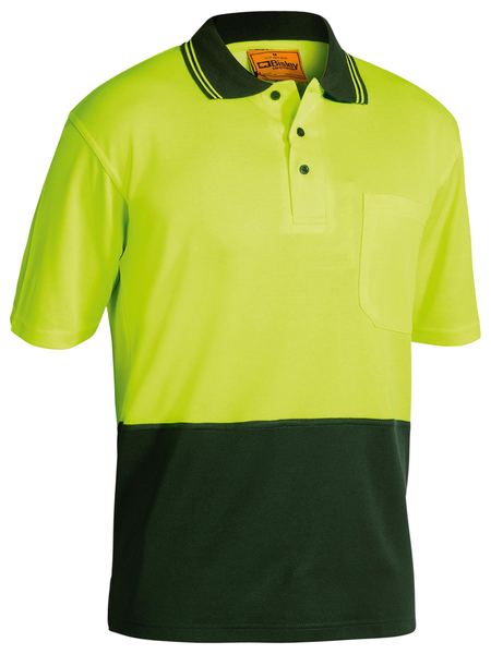 BK1234 BISLEY 2 TONE HI VIS POLO SHIRT - SHORT SLEEVE - ON THE GO SAFETY &amp; WORKWEAR