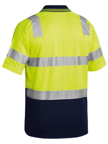 BK1258T BISLEY 3M TAPED HI VIS TWO TONE MICROMESH POLO SHIRT - SHORT SLEEVE - ON THE GO SAFETY & WORKWEAR