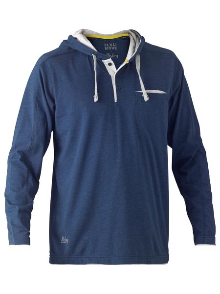 BK6220 BISLEY FLEX &amp; MOVE COTTON RICH HOODIE LONG SLEEVE TEE - ON THE GO SAFETY &amp; WORKWEAR
