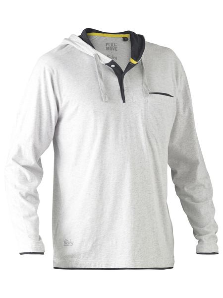 BK6220 BISLEY FLEX &amp; MOVE COTTON RICH HOODIE LONG SLEEVE TEE - ON THE GO SAFETY &amp; WORKWEAR