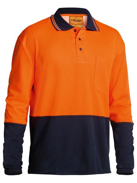 BK6234 BISLEY 2 TONE HI VIS POLO SHIRT - LONG SLEEVE - ON THE GO SAFETY &amp; WORKWEAR