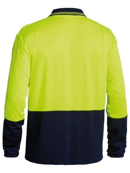 BK6234 BISLEY 2 TONE HI VIS POLO SHIRT - LONG SLEEVE - ON THE GO SAFETY &amp; WORKWEAR
